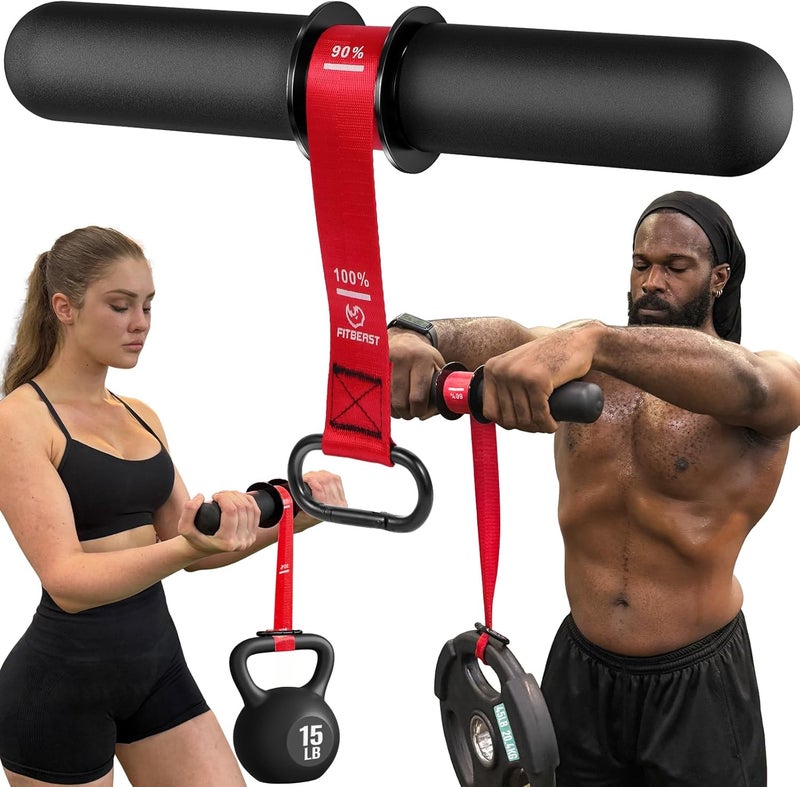 FitBeast مقوي الساعدين وممارس الساعدين، أسطوانة المعصم بمقبض أكثر سمكًا، مدرب قوة الساعدين بحزام قابل للتعديل - مثالي لقوة القبضة، بناء العضلات، وإعادة التأهيل - Image 1